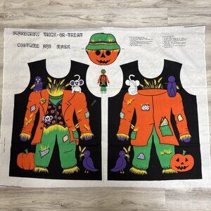 Vintage Halloween Fabric Panel Scarecrow Costume Cut & Sew Manes One Size Kids